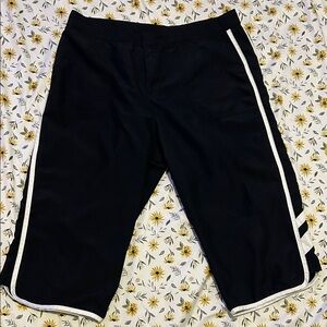 Champion Black Workout Capris with White Stripes